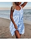 cheap Mini Dresses-Women&#039;s Strap Dress Knee Length Dress Light Blue Sleeveless Daisy Floral Solid Color Summer Hot Elegant 2022 S M L XL XXL 3XL