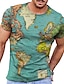 cheap Nautical-Men&#039;s T shirt Tee Tee Map Graphic Prints Round Neck Black Yellow Blue 3D Print Daily Holiday Short Sleeve Print Clothing Apparel Designer Casual Big and Tall