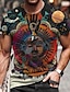 billige herre 3d t-shirt-Herre Skjorte T-shirt T-Shirts Grafisk Tribal Rund hals A B C D E 3D-udskrivning Plusstørrelser Afslappet Daglig Kortærmet Tøj Årgang Designer Etnisk Stil Basale