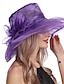 Недорогие Шляпы для вечеринки-Жен. Шляпа Праздничная шляпа Черный Синий Лиловый Свадьба Для вечеринок на открытом воздухе Цветочный Чистый цвет Компактность Защита от солнца Дышащий