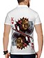 preiswerte Polo-Shirts für Herren-Herren Golfhemd Tennishemd 3D-Druck Löwe Poker Button-Down Kurzarm Strasse Oberteile Freizeit Modisch Cool Weiß / Sport