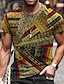 お買い得  男性の 3d t シャツ-男性用 Tシャツ ダメージ加工されたTシャツ グラフィック クルーネック A B C D E 3Dプリント プラスサイズ カジュアル 日常 半袖 衣類 ヴィンテージ デザイナー ベーシック スリムフィット