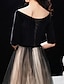 cheap Party Dresses-A-Line Elegant Gradient Prom Formal Evening Dress Jewel Neck Half Sleeve Floor Length Tulle with Sleek 2022
