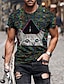 お買い得  動物とマペット-男性用 Tシャツ 面白いTシャツ 動物 猫 クルーネック A B C D E 3Dプリント プラスサイズ カジュアル 日常 半袖 衣類 ベーシック デザイナー スリムフィット 大きくて背が高い