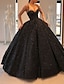 cheap Quinceanera Dresses-Ball Gown Glittering Sparkle Engagement Formal Evening Dress Sweetheart Neckline Sleeveless Sweep / Brush Train Sequined with Sequin 2022
