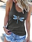 cheap Tank Tops &amp; Camis-Women&#039;s T shirt Tee Tank Top Vest Animal Daily Beach Print Black Sleeveless Streetwear Basic U Neck