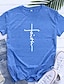 cheap Tees &amp; T Shirts-Women&#039;s Cross Faith Christian Womens T Shirts Graphic Tee Summer Cotton Tops