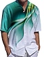 cheap Men&#039;s 3D Shirts-Men&#039;s Tee Shirt 3D Print Graphic Prints Plus Size Collar Turndown Casual Daily 3D Print Button-Down Short Sleeve Tops Casual Fashion Streetwear Breathable Green Black Blue