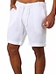 cheap Men&#039;s Pants &amp; Shorts-Men&#039;s Sporty Casual Drawstring Shorts Bermuda shorts Short Pants Micro-elastic Daily Holiday Cotton Blend 100% Cotton Solid Color Mid Waist Breathable Soft Green White Blue Beige S M L XL XXL / Beach