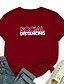 abordables Camisetas de mujer-Mujer Camiseta Gráfico Texto Estampados Estampado Escote Redondo Básico Tops 100% Algodón Blanco Morado Rojo