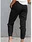 cheap Bottoms-Women&#039;s Chinos Slacks Linen Black White Army Green Streetwear Casual / Sporty Mid Waist Pocket Daily Weekend Ankle-Length Plain Breathable S M L XL XXL