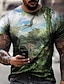 preiswerte 3D-T-Shirt für Männer-Herren Hemd T Shirt Tee Graphic Dinosaurier Rundhalsausschnitt Weiß Blau Grün 3D-Druck Übergröße Casual Täglich Kurzarm Bekleidung Designer Basic Schmaler Schnitt Groß und hoch