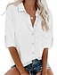 cheap Women&#039;s Clothing-Women&#039;s Blouse Shirt Plain Shirt Collar Business Basic Elegant Tops White Black Gray