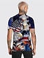 cheap Flag-On American Flag Patriotic Mens 3D Shirt For 4Th Of July | Blue Summer Cotton | Men&#039;S Tee Shirts Graphic Prints Independence Day National Crew Neck 3D Plus Size