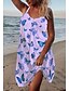 cheap Casual Dresses-Women&#039;s Mini Dress Green Purple White Sleeveless Animal Print Spring Summer U Neck Loose Fit Boom Sale Dress S M L XL XXL