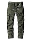 cheap Cargo Pants-Men&#039;s Pants Tactical Cargo Work Pants Split Zipper Pocket Cargo Chino Casual Daily Micro-elastic Breathable Solid Colored Mid Waist non-printing ArmyGreen Black Gray 30 32 34