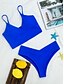 halpa Bikinisetit-Naisten Uima-asut Bikinit 2 kpl Normaali Uimapuku Seksikäs Yhtenäinen väri Tumman keltainen Vaalea purppura Vaalean sininen kahvi Vaaleanpunainen Uimapuvut uusi Vapaa-aika Seksikäs