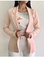 cheap Blazers-Women&#039;s Blazer Classic Style Solid Colored Fashion Long Sleeve Coat Daily Fall Spring Regular Jacket White