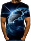 preiswerte 3D-T-Shirt für Männer-Herren Unisex T Shirt Tee Graphic Bedruckt Interstellar Rundhalsausschnitt Gelb Rote Blau Purpur Grün 3D-Druck Übergröße Normal Täglich Kurzarm Bekleidung Vintage Neuheit