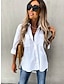 cheap Blouses &amp; Shirts-Women&#039;s Plain Casual Daily Going out Long Sleeve Tunic Blouse Shirt Shirt Collar Pocket Button Basic Essential Elegant Casual Tops White Black S
