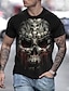 cheap Men&#039;s 3D T-shirts-Men&#039;s Shirt T shirt Tee Tee Round Neck Designer Casual Big and Tall Summer Short Sleeve Black Gold Black and Blue Black and Yellow Black / Red Black-White Dark Graphic Skull Print Round Neck Daily