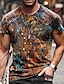 billige 3d-t-skjorte for menn-Herre Skjorte T skjorte T-skjorter Grafisk Stamme Crew-hals A B C D E 3D-utskrift Store størrelser Avslappet Daglig Kortermet Klær Årgang Designer Etnisk stil Grunnleggende