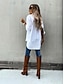 cheap Blouses &amp; Shirts-Women&#039;s Plain Casual Daily Going out Long Sleeve Tunic Blouse Shirt Shirt Collar Pocket Button Basic Essential Elegant Casual Tops White Black S