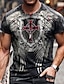 levne pánské 3D tričko-Pánské Tričko Košile Trička Grafika Haç Tričkový Černá 3D tisk Větší velikosti Ležérní Denní Krátký rukáv Oblečení Základní Designové Úzký střih Velký a vysoký / Léto / Běžný / Léto