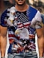 cheap Men&#039;s 3D T-shirts-Men&#039;s T shirt Tee Shirt Tee Graphic Prints Eagle American Flag Independence Day National Flag Crew Neck Blue 3D Print Plus Size Daily Holiday Print Clothing Apparel Designer Casual Big and Tall