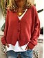 cheap Sweaters-Women&#039;s Stylish Button Solid Color Cardigan Sweater Long Sleeve Sweater Cardigans V Neck Fall Winter Yellow Wine Gray