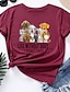 billige T-skjorter til kvinner-bokstaver tegneserie hund utskrift t-skjorte