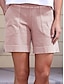 voordelige Shorts voor dames-Dames Korte broek korte broek Namaaklinnen Zak Splitsen Medium Taille Korte Zwart Zomer