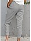 cheap Bottoms-Women&#039;s Chinos Slacks Linen Black White Army Green Streetwear Casual / Sporty Mid Waist Pocket Daily Weekend Ankle-Length Plain Breathable S M L XL XXL
