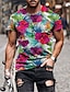 abordables camiseta 3d para hombre-Hombre Camiseta Tee Camisetas divertidas Floral Graphic Cuello Barco B C E I K Impresión 3D Talla Grande Casual Diario Manga Corta Ropa Hawaiano Design Básico Corte Slim