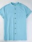 cheap Men&#039;s Clothing-Men&#039;s T shirt Tee T-shirt Sleeve Y Neck Thin Spring &amp;  Fall Summer Light Blue White Black