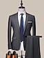 cheap Suits-Black Gray Purple Men&#039;s Wedding Suits 2 Piece Notch Solid Color Tailored Fit Single Breasted One-button 2022