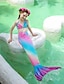 cheap Swimwear-Kids Girls&#039; Three Piece Patchwork Active Sequins Bathing Suits 4-13 Years Summer Rainbow