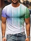 preiswerte Geometrical-Herren T Shirt Hemd Graphic 3D Rundhalsausschnitt Schwarz / Weiß Grün Regenbogen Rote Weiß 3D-Druck Übergröße Täglich Ausgehen Kurzarm Bedruckt Bekleidung Strassenmode