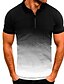 cheap Zip Polo Shirt-Men&#039;s Polo Shirt Golf Shirt Tennis Shirt Gradient Collar Black White Army Green Red Navy Blue Other Prints Casual Daily Short Sleeve Print Clothing Apparel Polyester Cotton Blend Simple Casual