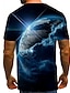 preiswerte 3D-T-Shirt für Männer-Herren Unisex T Shirt Tee Graphic Bedruckt Interstellar Rundhalsausschnitt Gelb Rote Blau Purpur Grün 3D-Druck Übergröße Normal Täglich Kurzarm Bekleidung Vintage Neuheit