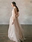 billige Fest kjoler-todelt festkjole minimalistisk bryllupsgæst formel aften fødselsdagskjole stander krave langærmet gulvlængde chiffon med etage 2024