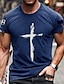 Χαμηλού Κόστους ανδρικό μπλουζάκι 3d-ανδρικό μπλουζάκι μπλουζάκι μπλουζάκι γραφικό σταυρωτό λαιμόκοψη μπλε γκρι σκούρο γκρι κόκκινο κοντό μανίκι συν μέγεθος casual καθημερινά μπλουζάκια βασική επώνυμη λεπτή εφαρμογή μεγάλο και ψηλό /