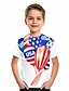 levne T-kusy a košile-Děti Chlapecké Tričko Krátký rukáv americká vlajka 3D tisk Grafika Vlajka Tisk Bílá Děti Topy Léto Aktivní Denní nošení Běžný 4-12 let
