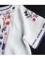 billige Bluser og skjorter til kvinner-Dame Skjorte Bluse Stamme Daglig Grunnleggende Kortermet Crew-hals Hvit Sommer Vår