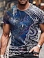 ieftine tricou 3d pentru bărbați-Bărbați Tricou Tricouri tricou învechit Grafic Stil Nautic A B C D E Tipărire 3D Mărime Plus Casual Zilnic Manșon scurt Îmbrăcăminte Epocă Designer De Bază Croi Slim