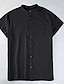 cheap Men-Men&#039;s T shirt Tee T-shirt Sleeve Y Neck Thin Spring &amp;  Fall Summer Light Blue White Black