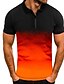 cheap Zip Polo Shirt-Men&#039;s Polo Shirt Golf Shirt Tennis Shirt Gradient Collar Black White Army Green Red Navy Blue Other Prints Casual Daily Short Sleeve Print Clothing Apparel Polyester Cotton Blend Simple Casual