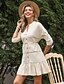 cheap Casual Dresses-Women&#039;s A Line Dress Short Mini Dress Beige Half Sleeve Solid Color Lace up Summer Round Neck Elegant  S M L XL / Dry flat