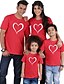 cheap Family Matching Outfits-Family Look Cotton Tops Daily Heart Print Black Red Short Sleeve Daily Matching Outfits