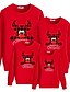 cheap Family Look Sets-Family Look Christmas Cotton Tops Sweatshirt Christmas Gifts Plaid Deer Letter Print White Black Red Long Sleeve Basic Essential Matching Outfits / Fall / Winter / Spring